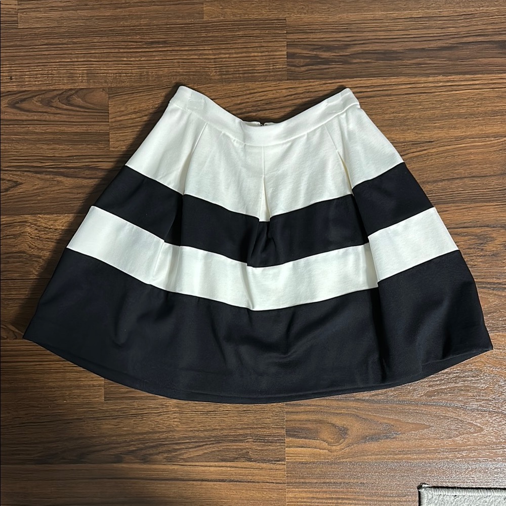 Black and White Striped Skirt